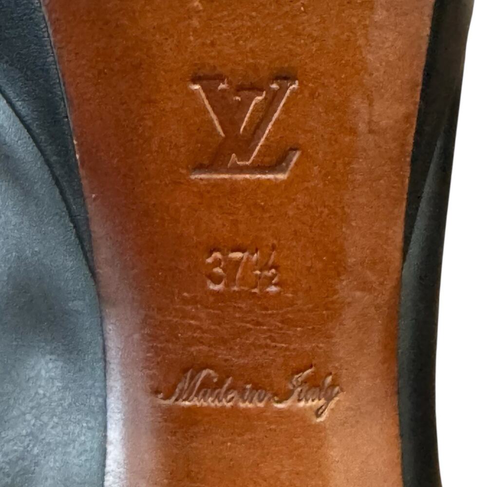 Louis Vuitton Heeled Platform Booties Black Leather Zipper Italy 37.5 EU 7.5 US - Picture 13 of 16